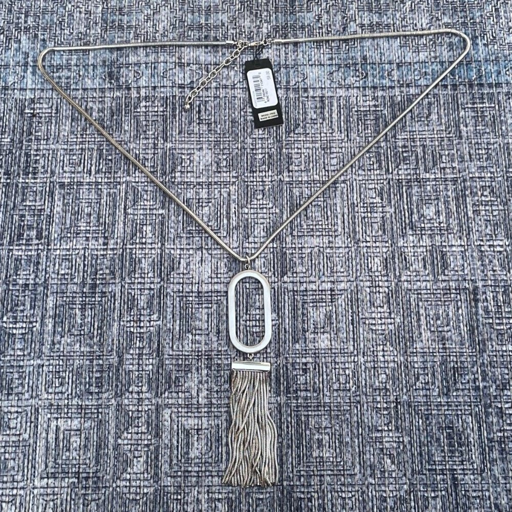 HALOGEN Necklaces silver Tone Snake Chain Geometric Shape Women Pendant - Picture 5 of 8